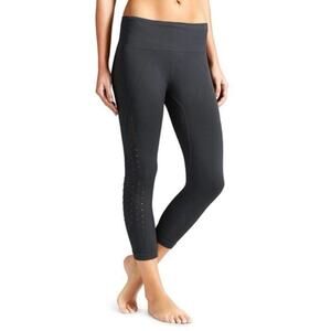 ATHLETA Black Power Through Mesh‎ Capri Active Workout Yoga Gym Leggings Size M